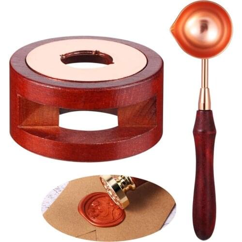 Retro Sealing Wax Furnace Stove Wood Oven Furnace Wax Pot Beads Sticks Handle Sealing Wax Spoon For Wax Sealing Decorative Stamp