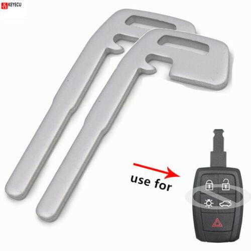 KEYECU 2*Replacement Blank Insert Blade for VOLVO S40 S80 C30 C70 Remote Key Case Fob