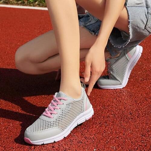 Women Casual Shoes Fashion Breathable Walking Mesh Lace Up Flat Shoes Sneakers Women 2020 Tenis Feminino White Vulcanized Shoes