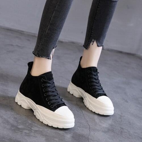 2019 Summer/spring Womens Flat shoes lace-up Casual Non-slip platform wedges Breathable shoes for woman Walking Sneakers K1-31