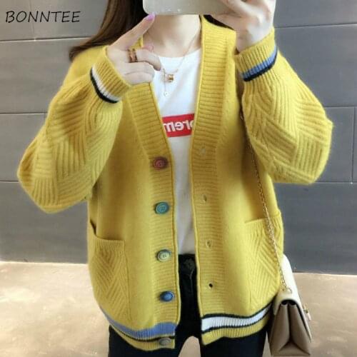 Cardigan Women Patchwork Ribbed Knitwear Soft Charm Newest Fashion Loose Pius Size 3XL Daily Lovely Preppy Style Ulzzang Sweater