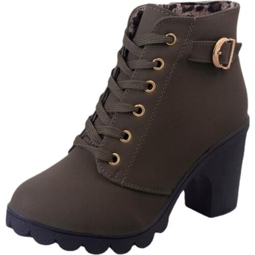 Winter Casual Women Pumps Warm Ankle Boots Waterproof High Heels Snow 2021 Shoes Botas Botas Riding Equestrian Shoes Mujer