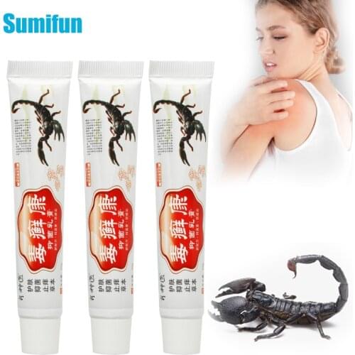 1/2/3pcs Scorpion Venom Anti-itch Ointment Herbal Antibacterial Cream Psoriasis Dermatitis Eczema Treatment Medical PlasterP1226