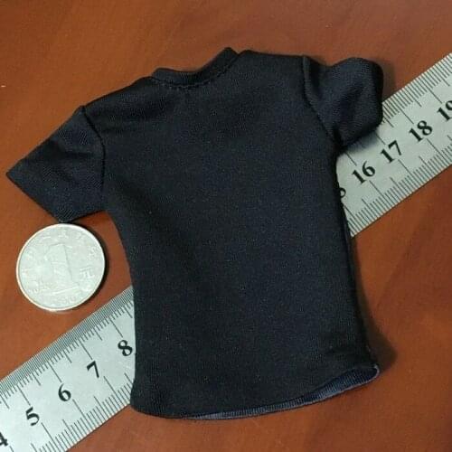 1/6th Black Short Sleeves T-Shirt Model for 12" Male Action Body