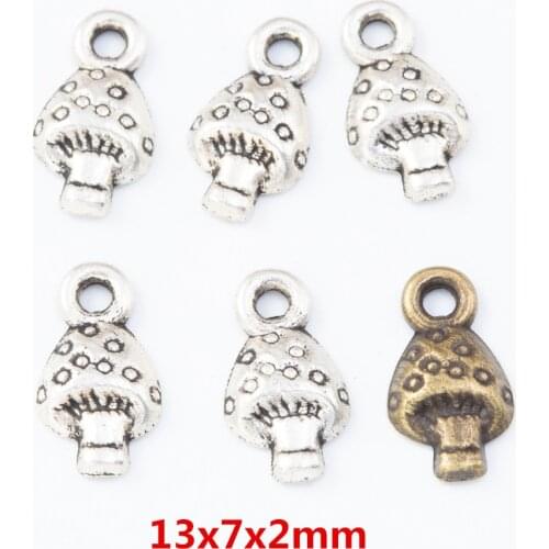 100 pcs Antique zinc alloy mushroom Charms Diy Jewelry Finding 7887