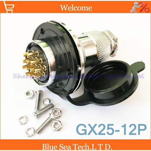 12 Pin 25mm Male&Female Aviation Plug Connector kit GX25 Socket+Plug+WaterProof Cap,Aviation plug interface ,circular connector