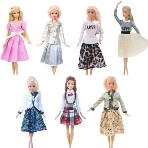 2 Pcs/Set (Free Shipping)=1 Doll Dress + 1 High Heels For 11.8 Inch Barbie Clothes Accesorios 30 cm Doll,Toys For Girls