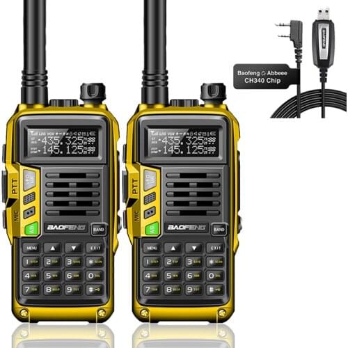 2pcs Baofeng UV-S9PLUS 10W/8W Tri-Band 136-174/220-260/400-520MHz Amateur Portable CB Radio Transmitter Walkie Talkie 5R