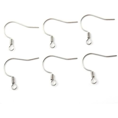 200Pcs 316 Stainless Steel Earring Fish Clasps Hooks for DIY Jewelry Making Accessories Never Fade Color