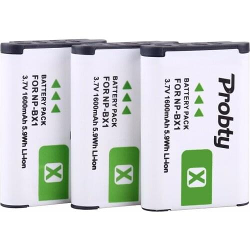 3pcs 1600mAh NP-BX1 BX1 Camera Batteries Battery AKKU pack For Sony DSC-RX100 IV RX10 II RX1 HX300 WX300 WX500 HDR-AS15 CX240E