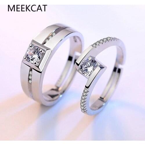 925 Sterling Silver New Jewelry Fashion Woman Man Opening Gift Anniversary Wedding Engagement Couple Cubic Zirconia Ring