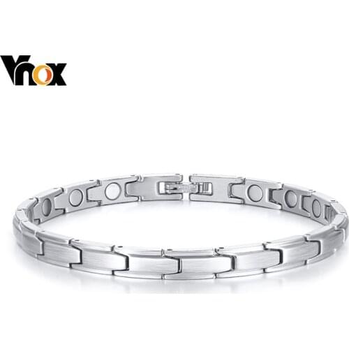 Vnox Stainless Steel Bracelets for Women Bio Energy Power Health Care Female Temperament Jewlery Pulseira