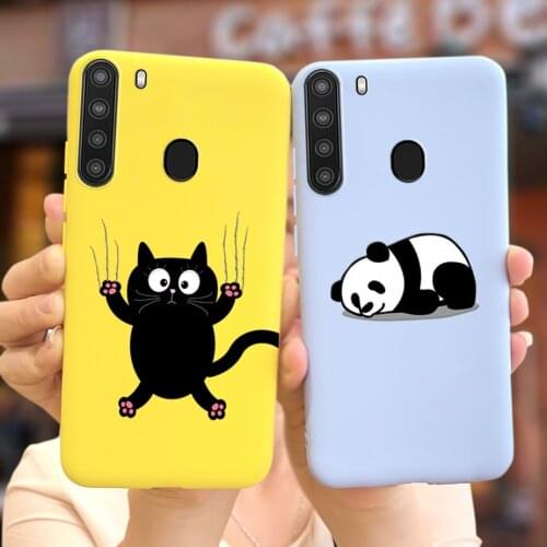 Cute Cartoon Cover For Samsung Galaxy A21 Case SM-A215U Soft Silicone New Fashion Phone Cases For Samsung A21 A 21 GalaxyA21 Bag