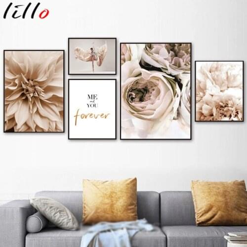 Flower plant modern fashion poster wall art canvas painting nordic minimalist image europe art print for living room design