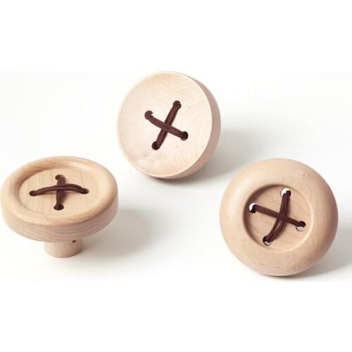 Wood Robe Hooks Wall Decoration Wood Button Hanging Shelf Rack Clothes wall hanger Northern Europe Coat Hook