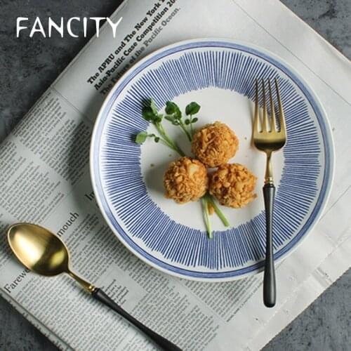 FANCITY Nordic style original western food plate matt underglaze dessert plate restaurant main plate steak plate ins plate