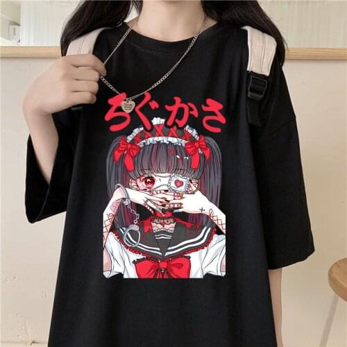 Summer Gothic clothing Sexy Female Loose Women T-shirt Punk Dark Grunge Streetwear Ladies Top Gothic Tshirts Harajuku Clothes 2