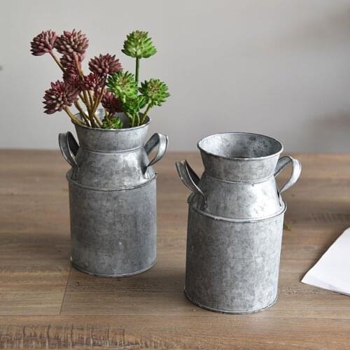 Plant Pot Tin Flower Bucket Garden Wedding Table Decor Iron Vintage Home Décor Metal Vase