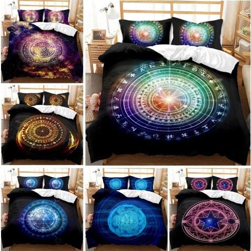 Magic Astrolabes Duvet Cover Mystery Circles Quilt Cover Constellation Bedding Set Queen King Comforter Cover Twin Bed Cover Set