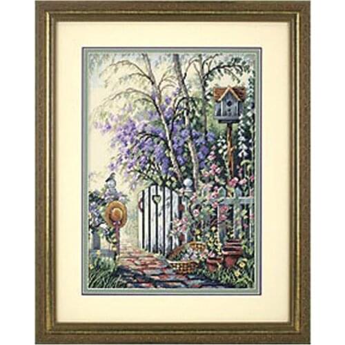 Beautiful Chic Counted Cross Stitch Kit Sweethearts Gate Garden Sweetheart Yard Courtyard Flower Bird View