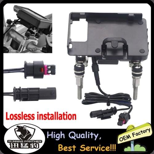 12mm Handlebar Mobile Phone GPS Navigation Bracket USB Charging For BMW F750GS F850GS F800GS F700GS R1200R Motorcycle Stand