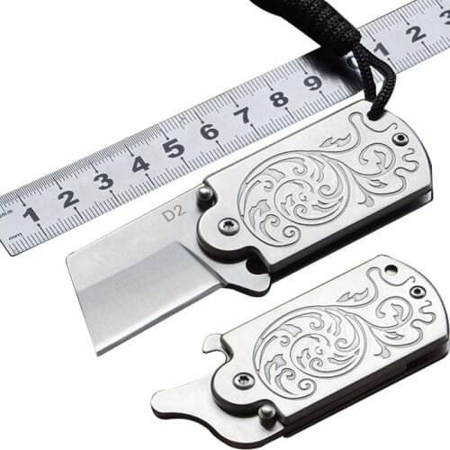 High Hardness Mini EDC 3D Printing Stainless Steel Tactical Defense Outdoor Camping Portable Survival Tool Folding Knife