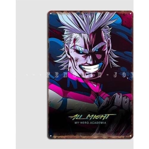 All Might Punk Art St Poster Metal Plaque Painting Décor Decoration Club Bar Wall Mural Tin Sign Posters