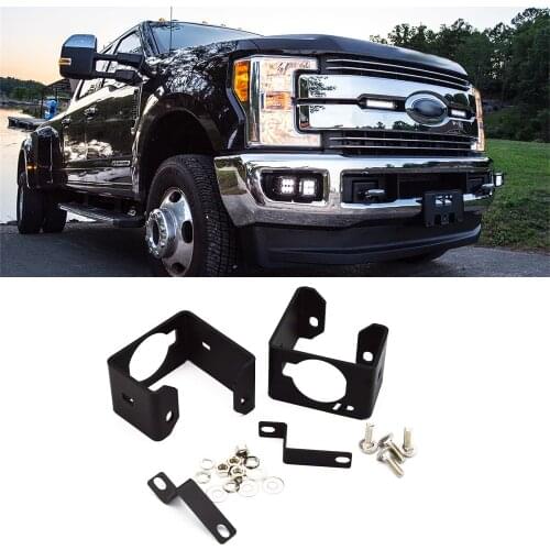 Front Bumper Dual LED Fog Lights Replacement Foglamp Mount Brackets Kit For Ford F250 F350 F450 F550 Super Duty 2017-2019