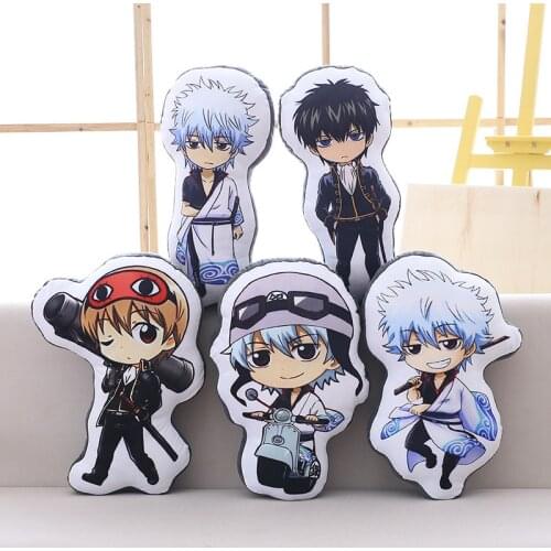 Anime Gintama Sofa Cushion Pillow Sakata Gintoki Hijikata Toushirou Okita Sougo Manga Peripherals Print Stuffed Plush Doll Toys