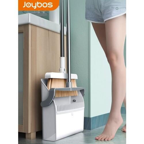 JOYBOS Windproof Broom & Dustpan Set Upright With Extendable Broomstick Cleaning Brush Long Comb Teeth JBS 20