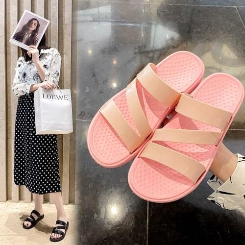Women Summer Slippers Platform Flat Low Heel Ladies Sandals Non Slip Open Toe Slides Casual Beach Outdoor Female Jelly Shoes