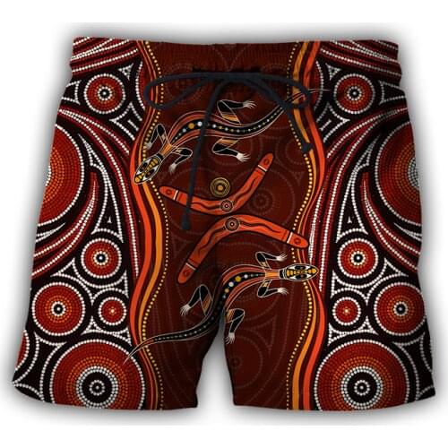 3D Print Mens Shorts Summer Beach Shorts Australia In my heart Indigenous Painting Art Pants Culture Casual Fashion Streetwear