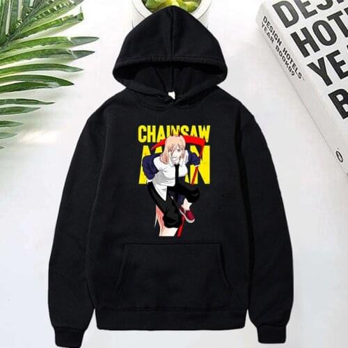 Japanese Anime Hoodies Chainsaw Man Men Women Sweatshirts Kawaii Cartoon Unisex Tops Pullovers Tracksuit Hip Hop Women Clothing