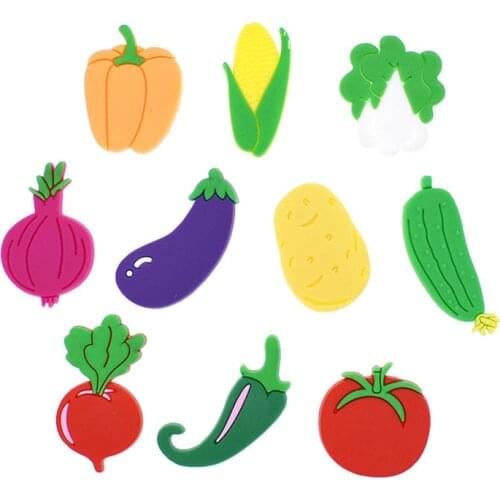 1pcs vegetables Shoe Decoration Buckle Charms potato onion Aubergine Mooli corn Cucumbe Jibz for croc Bracelets Gifts drop shipp