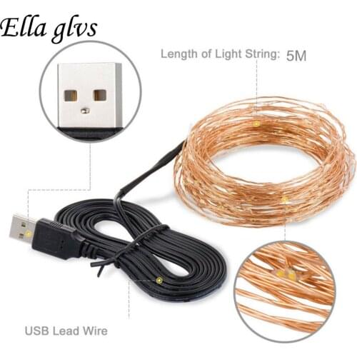 USB led strings light 5V Christmas Lights 5M 10M P65 Waterproof for Outdoor indoor Holiday Festival Wedding Party Decoration