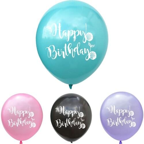 100/200/500pc/lot Birthday Party Decoration Balloons Adult/Kid 12inch Purple Pink Blue Black Happy Birthday Letter Party Balloon