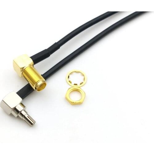 100PCS SMA Socket Nut Right Angle To CRC9 Right Angle Connector RG174 Cable