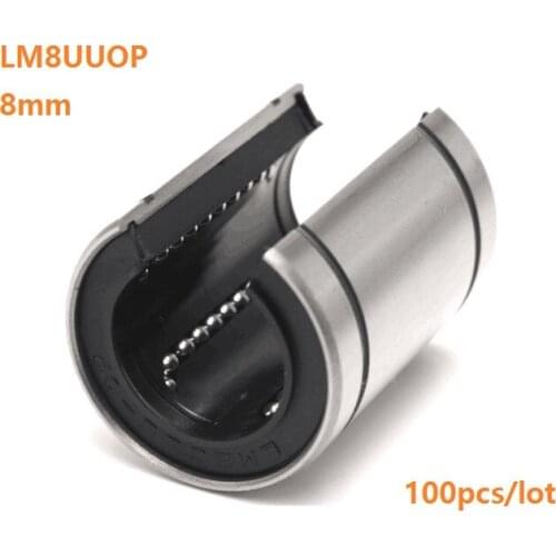 100pcs/lot 8mm LM8UUOP LM8OP LM8UU-OP open linear motion ball bearing bush bushing for CNC DIY Open Type Linear Bearing