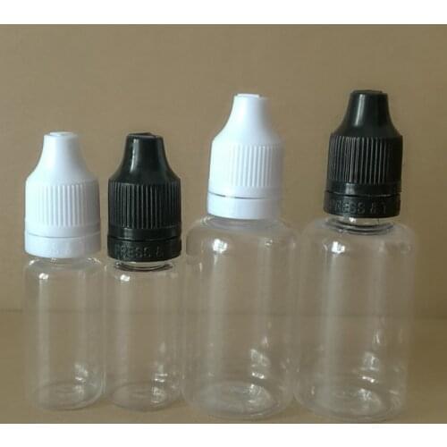 1000pcs 10ml 30ml PET Refillable Bottle With Needle Tip Empty Dropper Bottle With Tamper Evident Caps For E Liquid E Juice