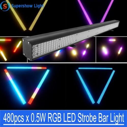 2Pcs/Lot 480Pcs Beam Wash Strobe 3IN1 Bar Light LED Wall Wash Light DMX512 Sound Control DJ Disco Party Stage Light Equipment