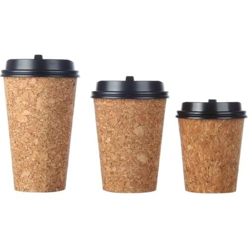 50pcs High quality disposable paper cup creative cork party birthday favor beverage coffee milk tea cold hot drink cup with lid