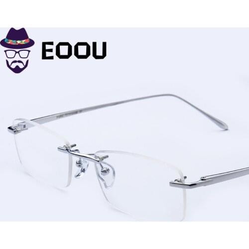 Pure Titanium Men Unisex Rimless Glasses Prescriptio Spectacles Oculos Eyewear Gafas Opticas Glasse Frame