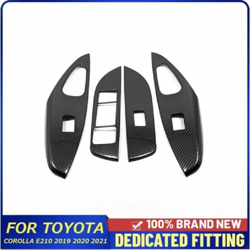 For Toyota Corolla E210 2019 2020 2021 Car Door Window Glass Lift Control Switch Panel Cover Trims Frame Auto Parts 4Pcs/Set