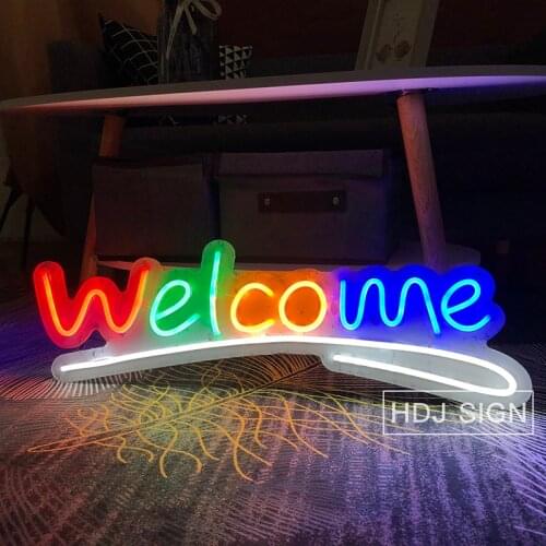 Welcome INS Custom LED Neon Sign Decor For Bedroom Bar Cafe Restaurant Store Doorway Party Commercial Decoration