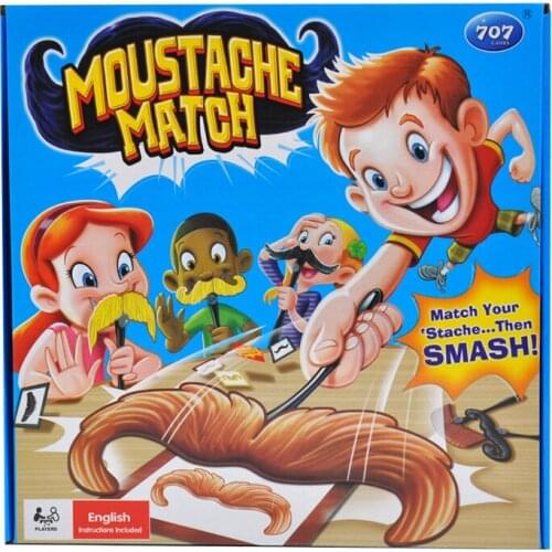 2018 New Creative Moustaches Match beard Smash Fun Mustache Pass Card Children Family Game Christmas gift toy