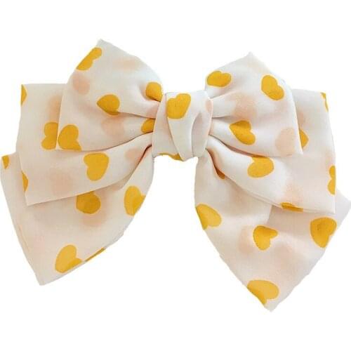 Korean Fashion Ribbon Bow Hairpins for Women Girls Fabric Hair Clip Spring Clip Headpiece Headwear Jewelry Hair Accessories