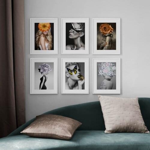 Fashion women Poster Wall Art Print Paper Painting Nordic Posters And Prints Wall Pictures For Living Room Decor