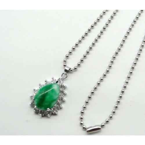 Wholesale Natural stone green Teardrop Agates Quartz crystal charm pendant for DIY Jewelry Making Necklace Accessories A1