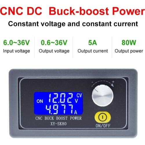 SK80 DC DC Buck Boost Converter CC CV 0.6-36V 5A Power Module Adjustable Regulated laboratory power supply variable 5V 12V 24V