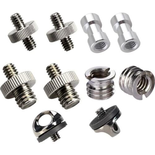 10pcs Camera Screw, Converter Tripod Screw Adapter 1/4 to 1/4,1/4 to 3/8 Screw,spigot screws with Fixing Screw,3/8" to 1/4" redu
